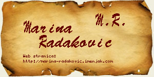Marina Radaković vizit kartica